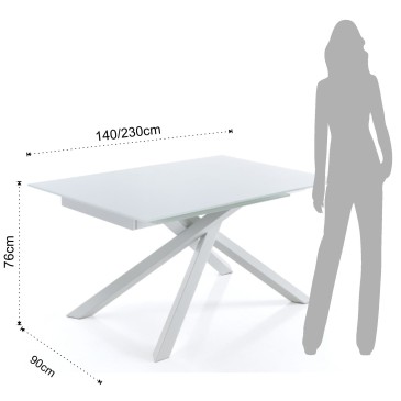 Table extensible Skyler blanche par OresteLuchetta avec plateau pivotant