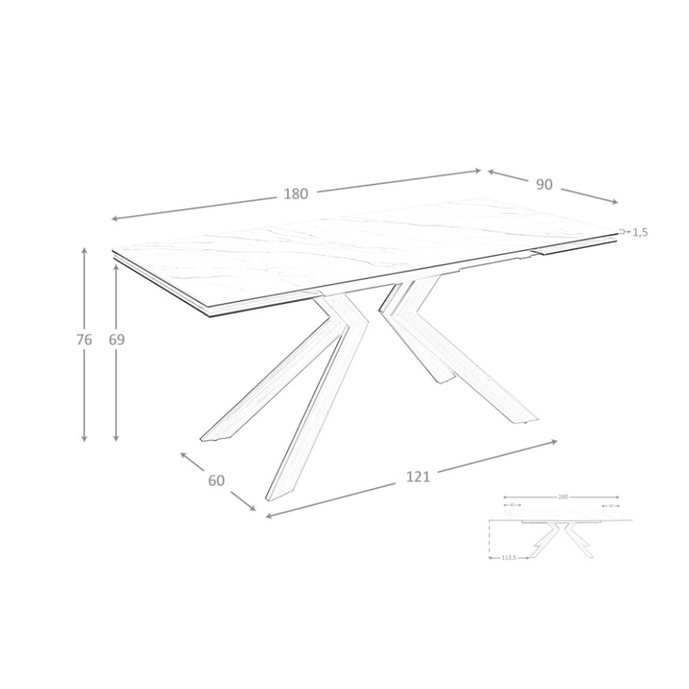 Extendable table 1120 by Angel Cerdà suitable for living room