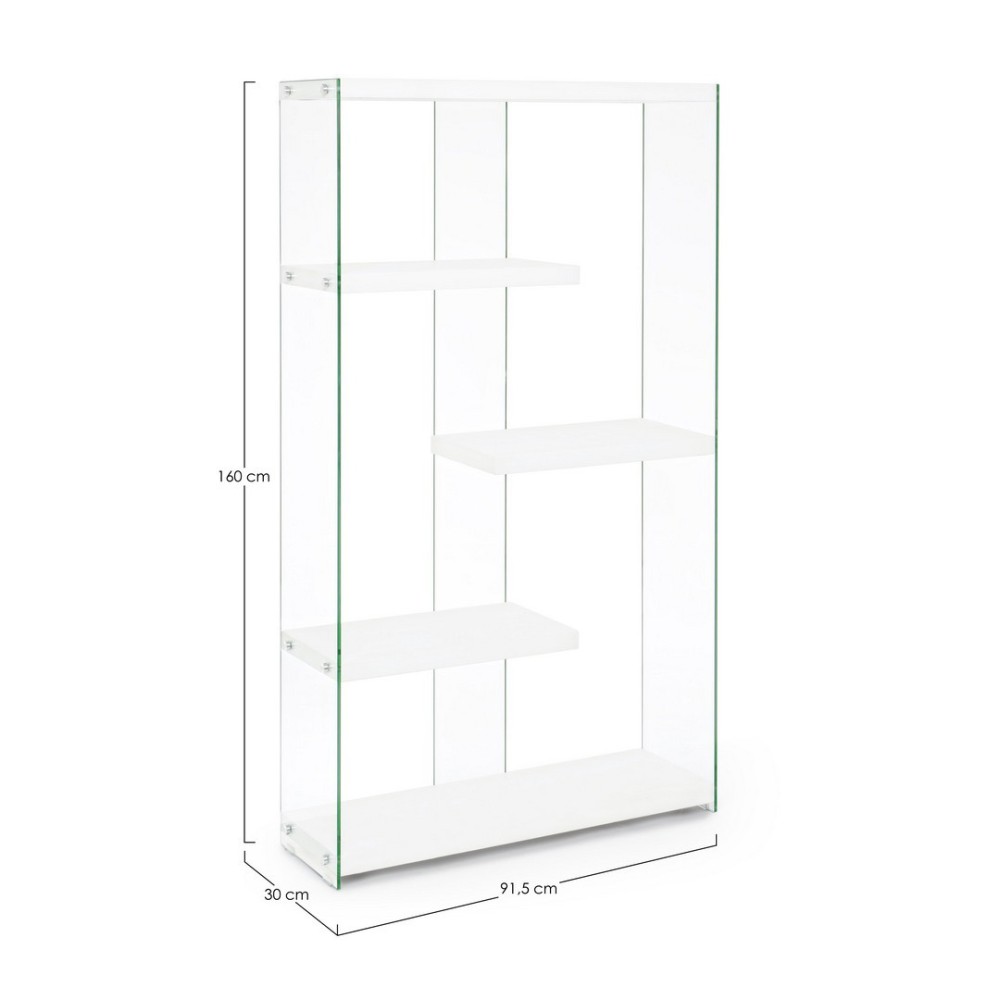 Librería de cristal apta para salón u oficina | Tienda Kasa