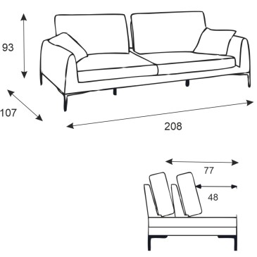 Καναπές 2/3 θέσεων σε ύφασμα: Comfort and Design with Translating Mechanism