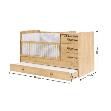 Mocha Baby Bad evolutionary cot from cradle to large bed