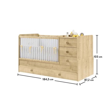 Mocha Baby Bad evolutionary cot from cradle to large bed