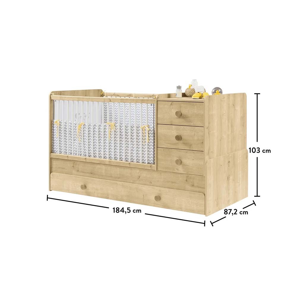 Mocha Baby Bad evolutionary cot from cradle to large bed