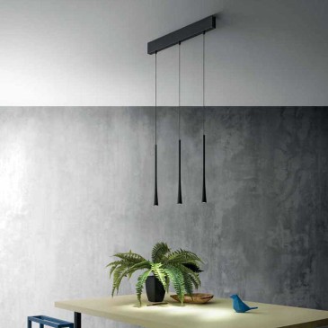 Suspensão Linear com 3 LEDs - Design Moderno,