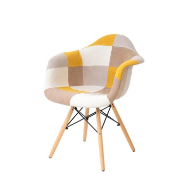 Assise en patchwork moelleux, Sofie la chaise design classique