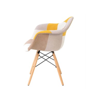 Assise en patchwork moelleux, Sofie la chaise design classique