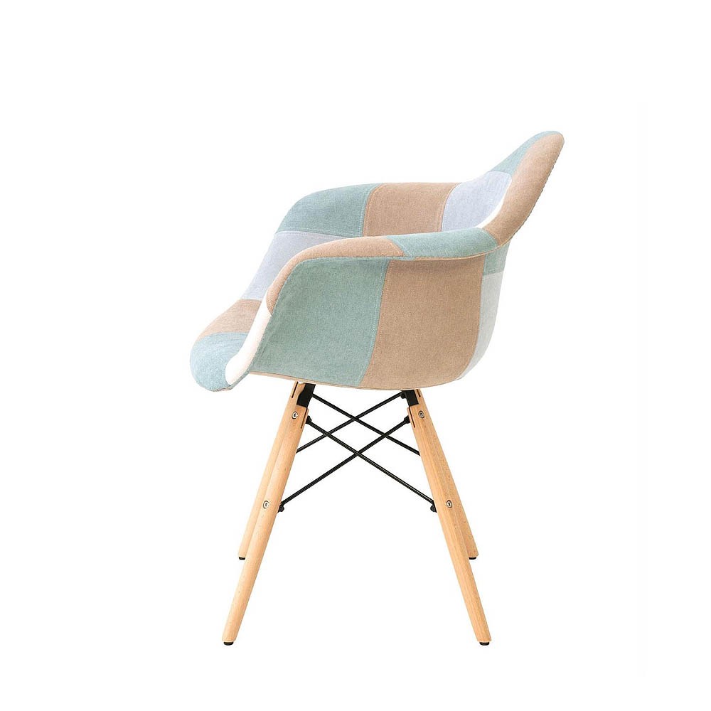 Assise en patchwork moelleux, Sofie la chaise design classique