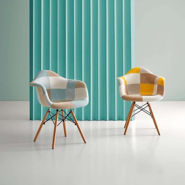 Soft patchwork seat, Sofie the classic design chair