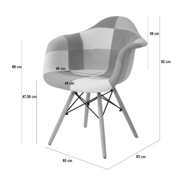 Asiento de suave patchwork, Sofie, la silla de diseño clásico