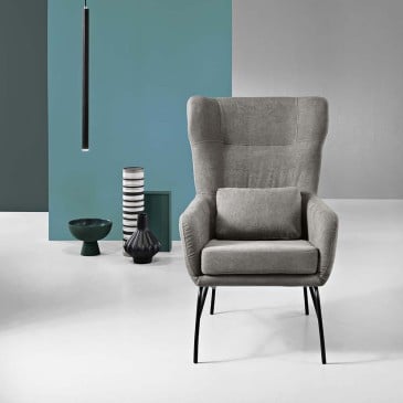 Fauteuil FRY Ikone Casa : Élégance et Confort en Tissu et Métal