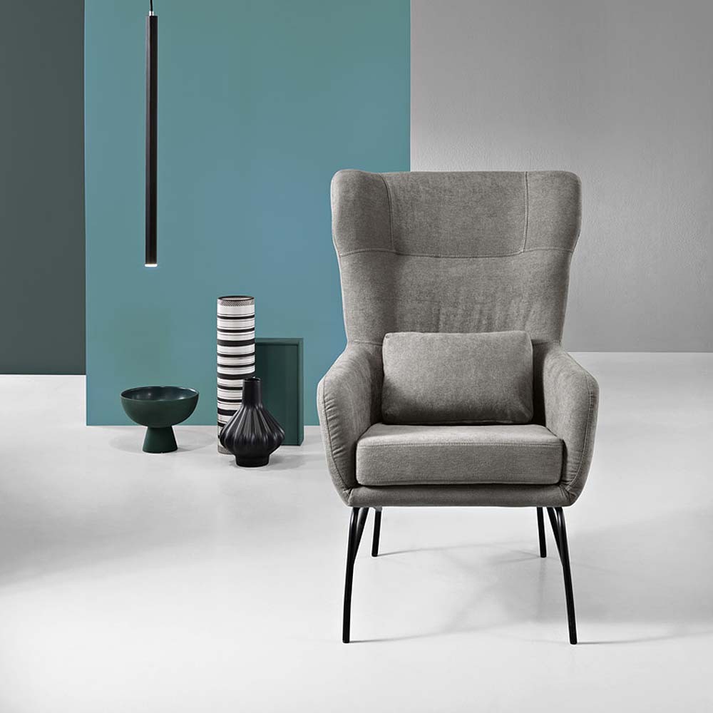 Fauteuil FRY Ikone Casa : Élégance et Confort en Tissu et Métal