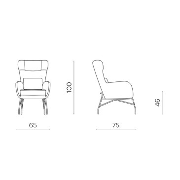 Fauteuil FRY Ikone Casa : Élégance et Confort en Tissu et Métal