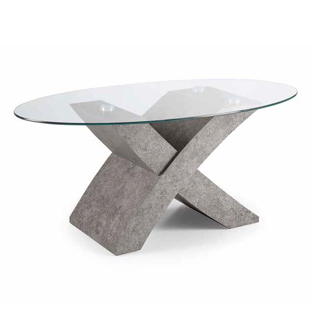 Tito coffee table with refined tempered glass top