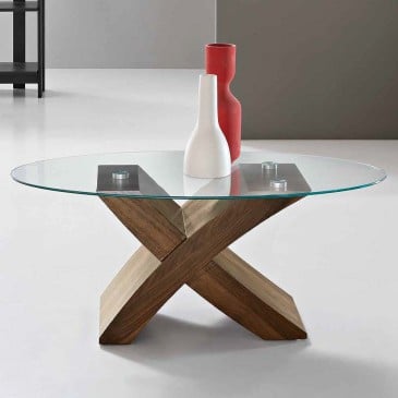 Tito coffee table with refined tempered glass top