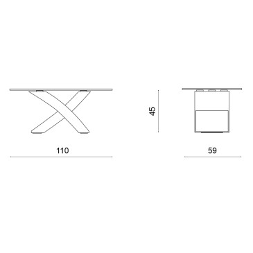 Tito coffee table with refined tempered glass top