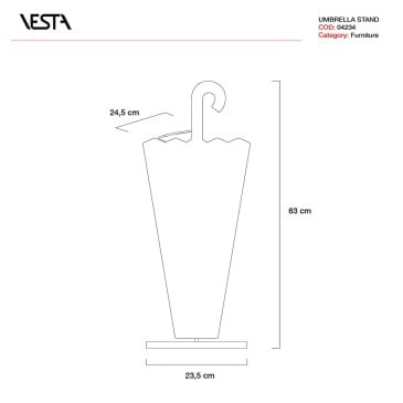 Suporte para guarda-chuva Vesta em plexiglass | Coleção de decoração