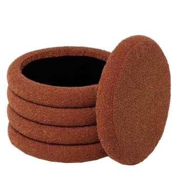 Pouf de rangement Harry de Somcasa recouvert de tissu shearling