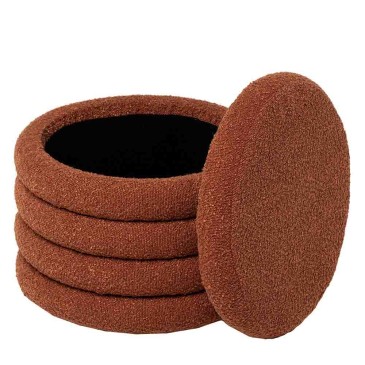 Harry storage pouf by Somcasa covered in shearling fabric