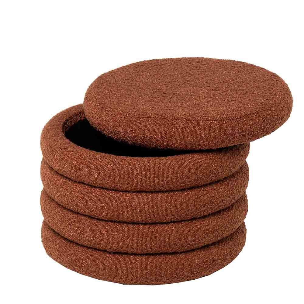 Harry storage pouf by Somcasa covered in shearling fabric