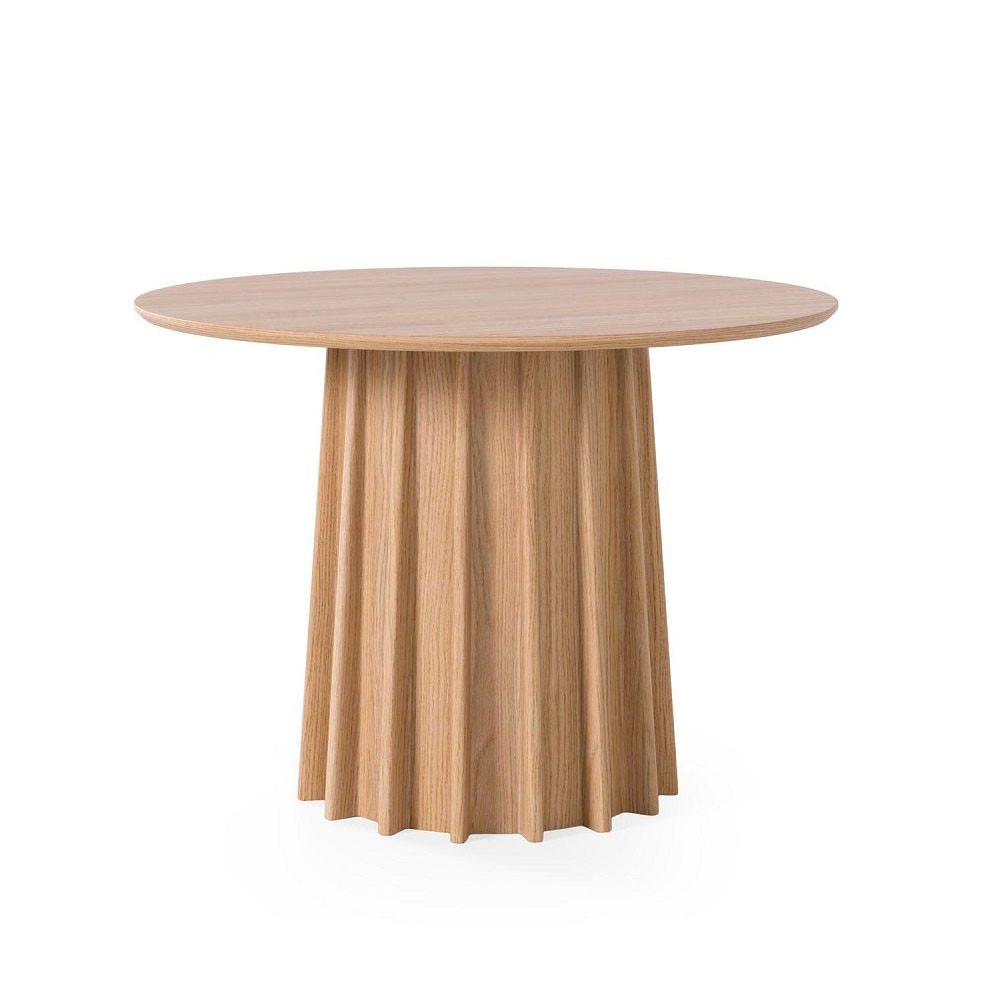 Mesa redonda de madera con diseño escandinavo | somacasa