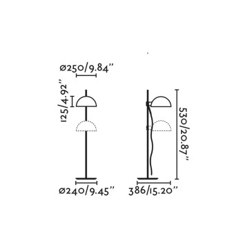 Dominica bordlampe i stål, elegant og funktionel