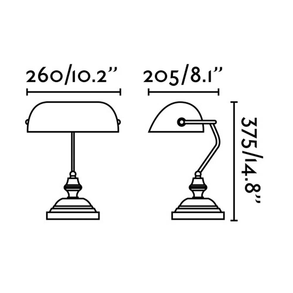 Candeeiro de mesa banqueiro | Aço escovado e vidro