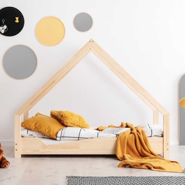 Lit simple en bois de pin pour chambres d'enfants | Kasa-Store