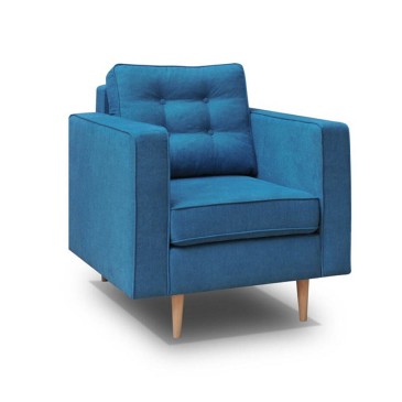 Fauteuil Puszman Tivoli au design scandinave en tissu velours