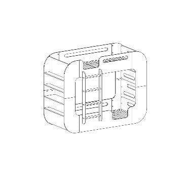 Letto a castello in legno di pino per bambini con ripiani | Kasa-Store