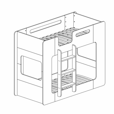 Letto a castello in legno di pino per bambini | Kasa-Store