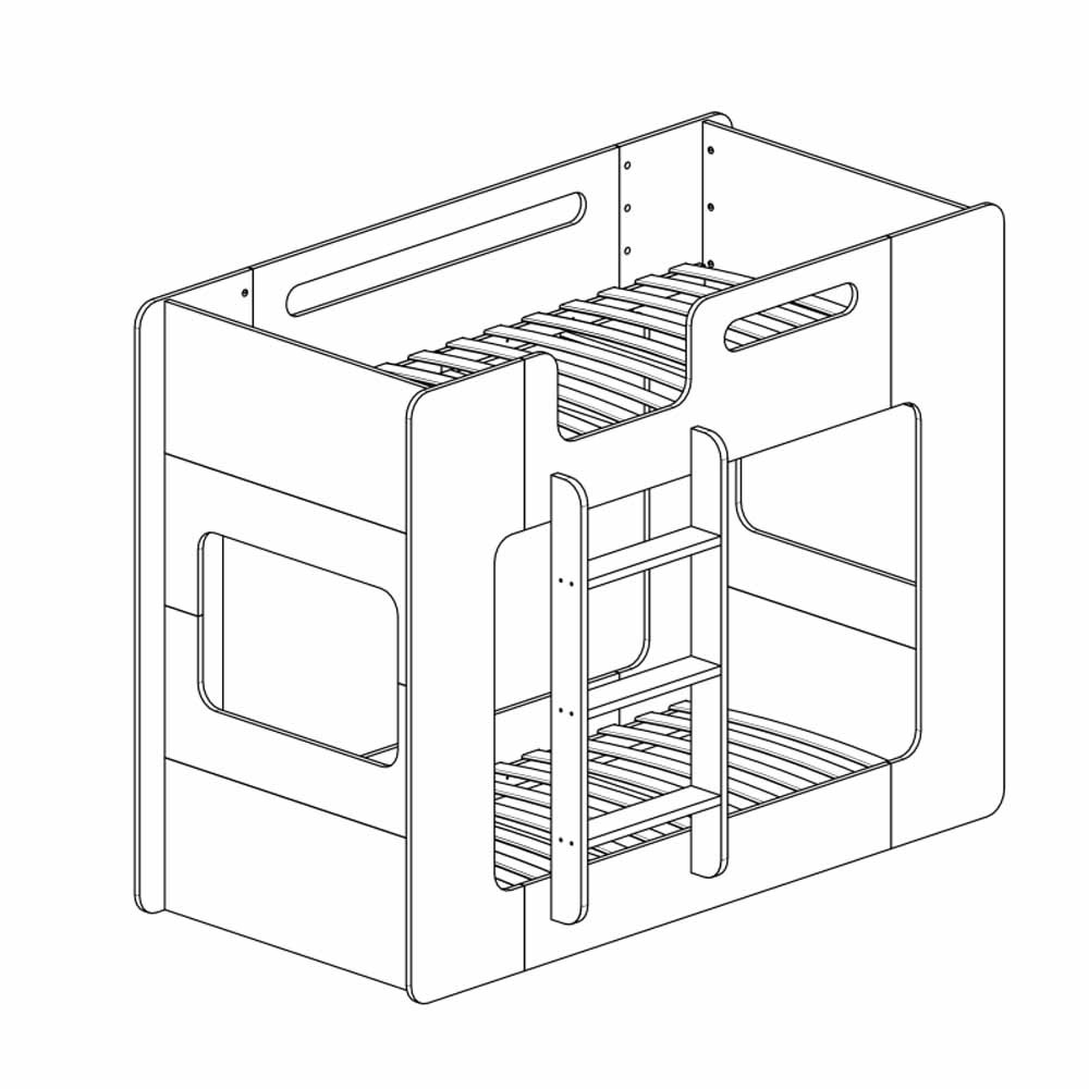 Letto a castello in legno di pino per bambini | Kasa-Store