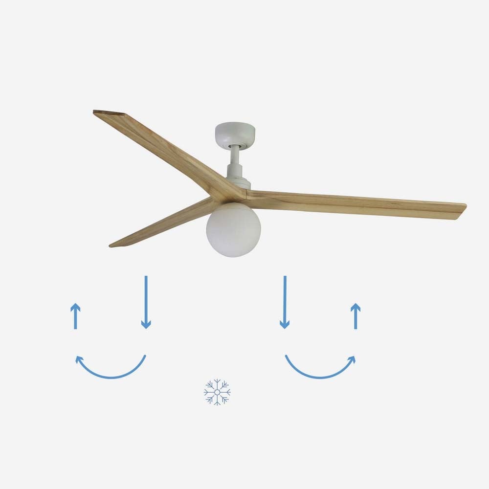 Faro Barcelona Wooden Ceiling Fan with Integrated Light