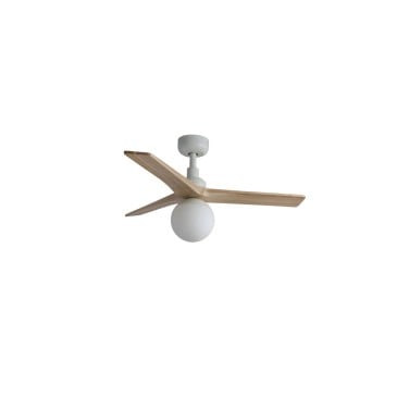 Faro Barcelona Wooden Ceiling Fan with Integrated Light