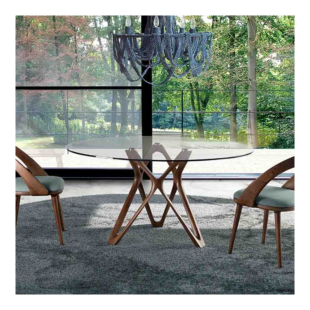 Modern wood and glass table 1108 | Angel Cerdà