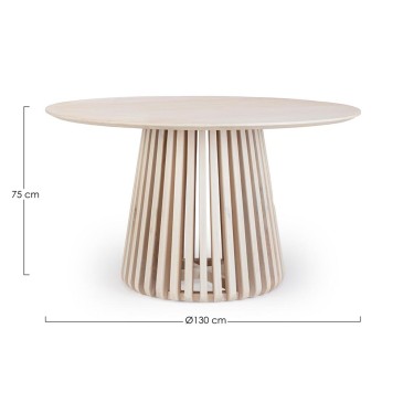 Round Table Black/Natural Bizzotto | For 6 People | Modern Design