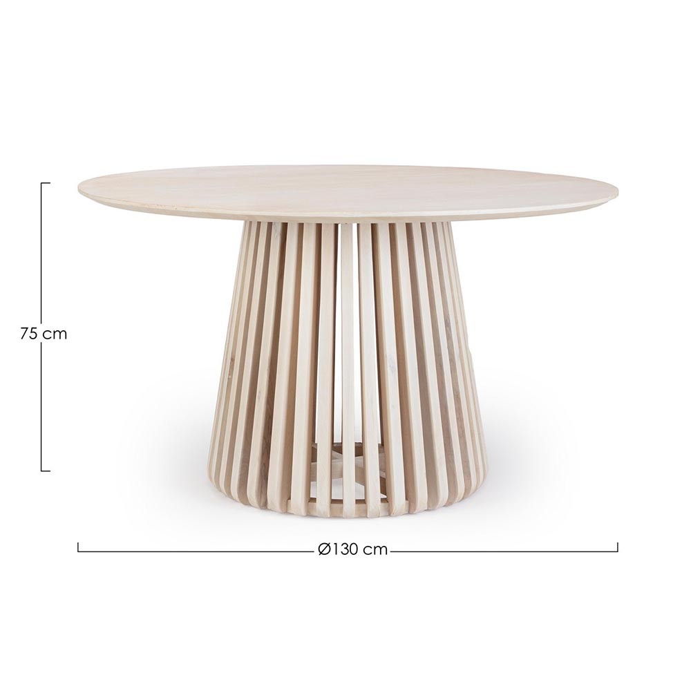 Round Table Black/Natural Bizzotto | For 6 People | Modern Design