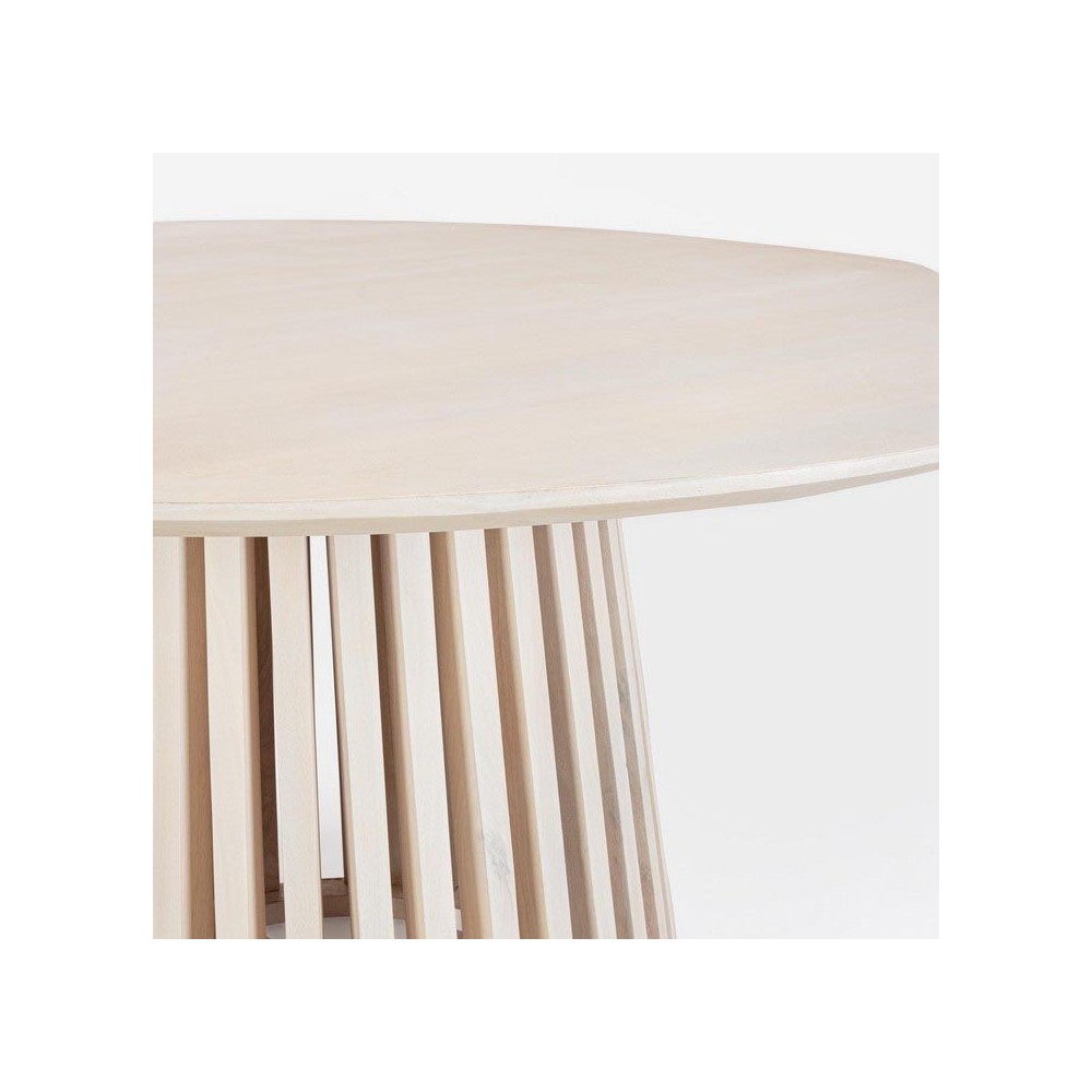 Ronde Tafel Zwart/Natuurlijk Bizzotto | Voor 6 personen | Modern ontwerp