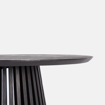 Ronde Tafel Zwart/Natuurlijk Bizzotto | Voor 6 personen | Modern ontwerp