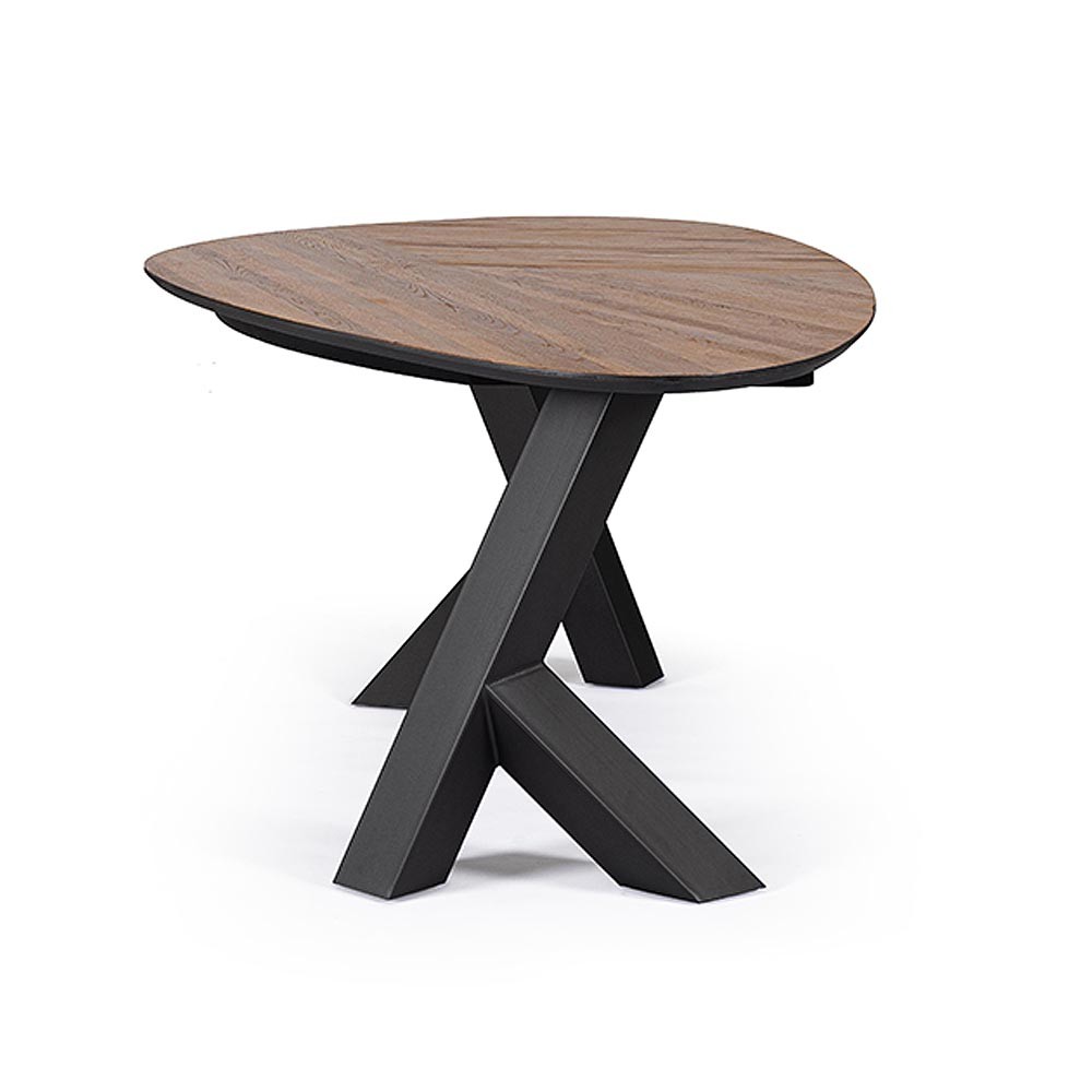 Table Rectangulaire Bizzotto 200x115 cm | MDF Chêne et Acier Noir