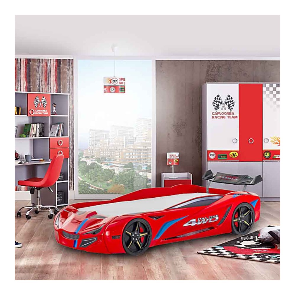 Car-shaped bed with spoiler | furnish your bedroom with style