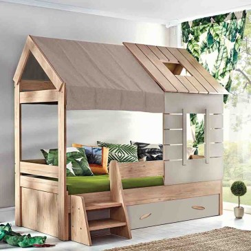 House bed with roof and...