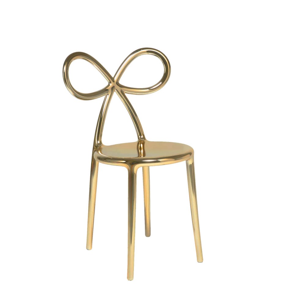 Ribbon Chair: in shiny metallic polypropylene | Qeeboo