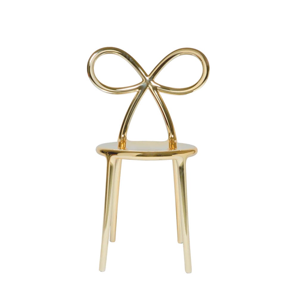 Ribbon Chair: in shiny metallic polypropylene | Qeeboo