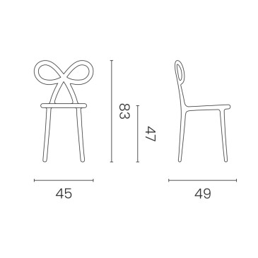 Ribbon Chair: aus glänzendem metallischem Polypropylen | Qeeboo