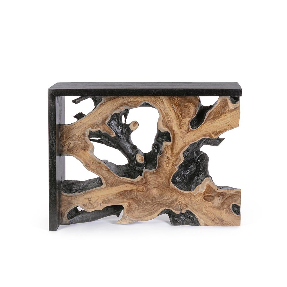 Console Sherwood Bizzotto : racines uniques en bois de teck et de suar