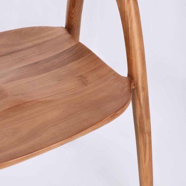 Chaise en bois de teck adaptée aux environnements scandinaves | Kasa-Store