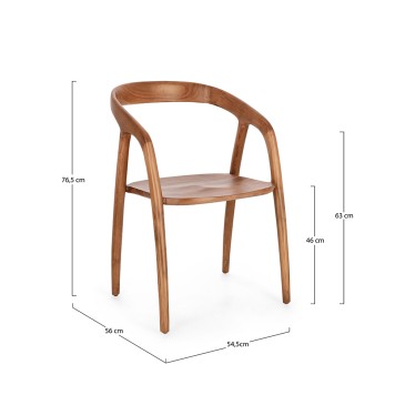 Teak wood chair suitable for Scandinavian environments | Kasa-Store