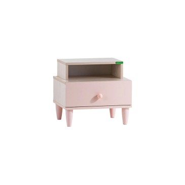 25kg resistant bedside table: large drawer, E1 chipboard, ABS feet