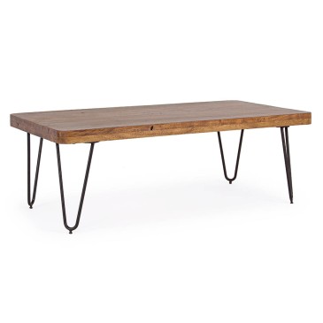 Mesa de centro Edgar hecha por Bizzotto con tapa de acacia | kasa-store