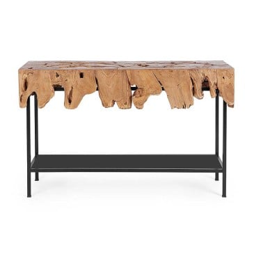 Teak Design Console: metallipohja ja luonnollinen muoto